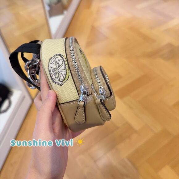 NWT Coach Mini Court Backpack Bag Charm with Lemon Print CAP03 - Picture 2 of 5